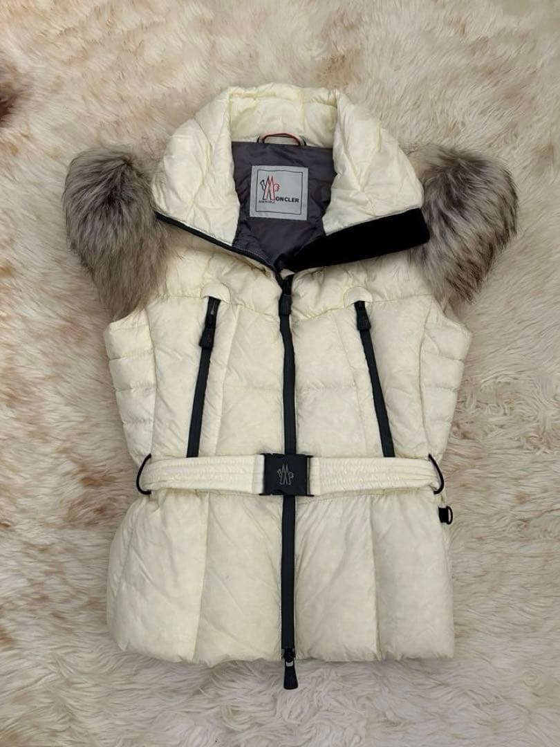 OBABAモンクレールレディース ダウンベスト ファー付き