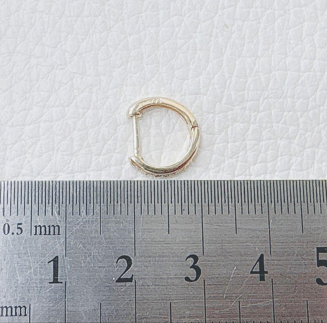 K10 10金　ダイヤモンドフープピアス