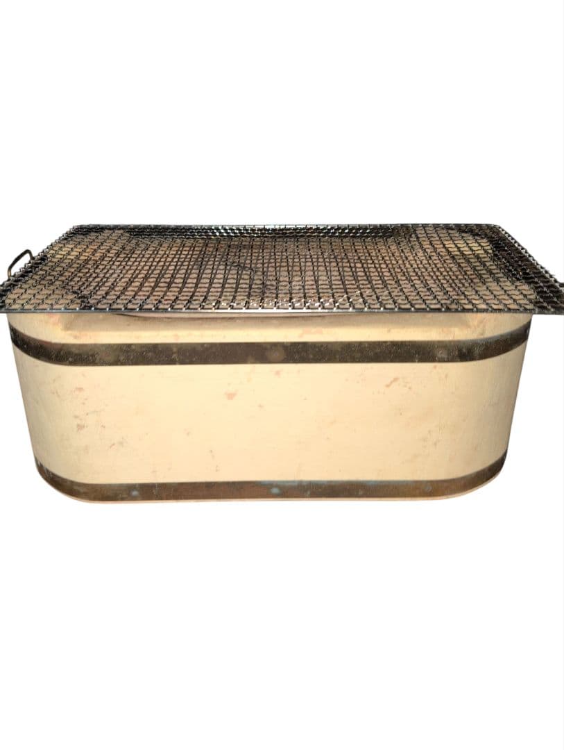 丸和工業製◎天然切出コンロ◎大判七輪/角形/網1枚付◎最高級 能登の切り出し