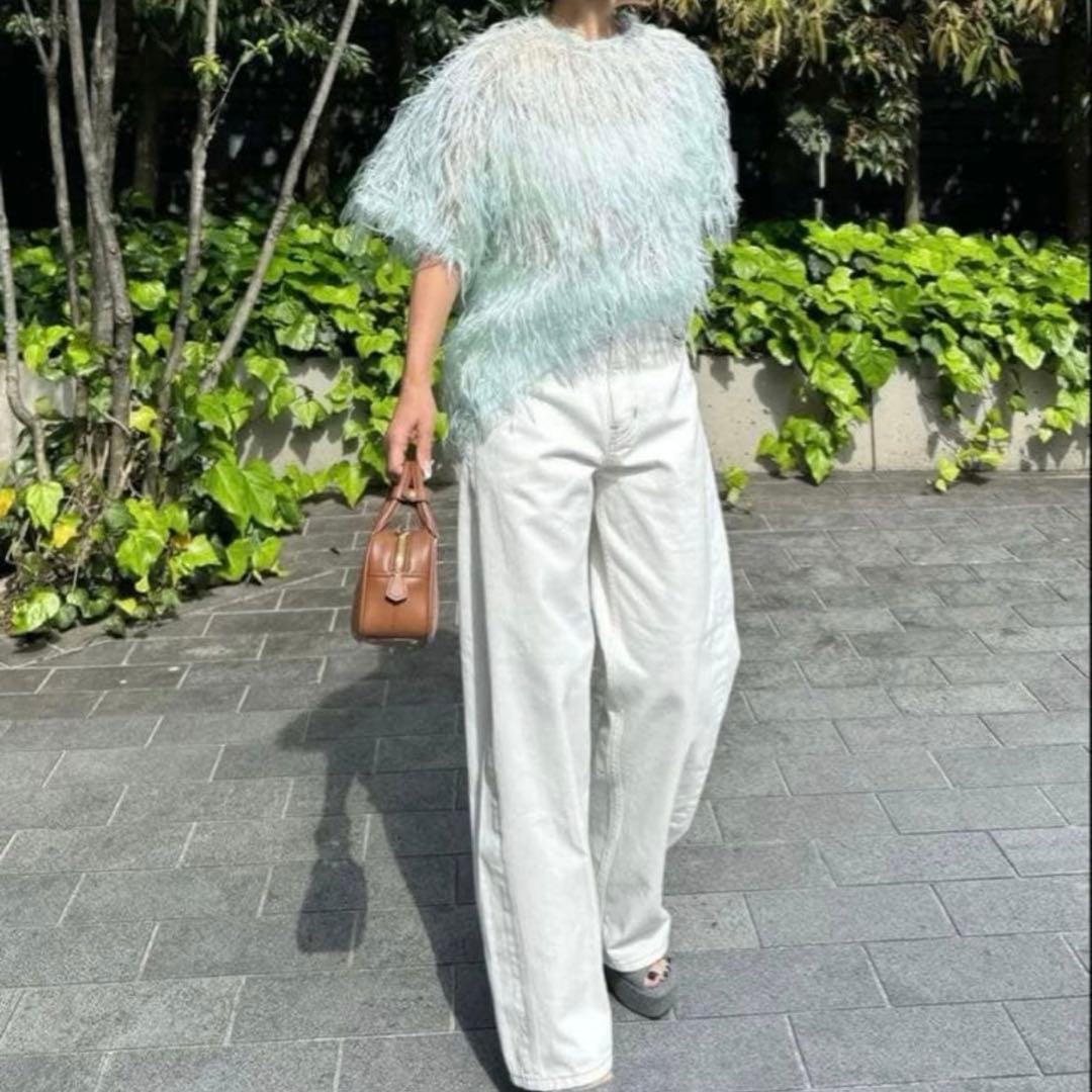 新品 25SS Cygne シーニュ フェザートップスMoni ミントグリーン