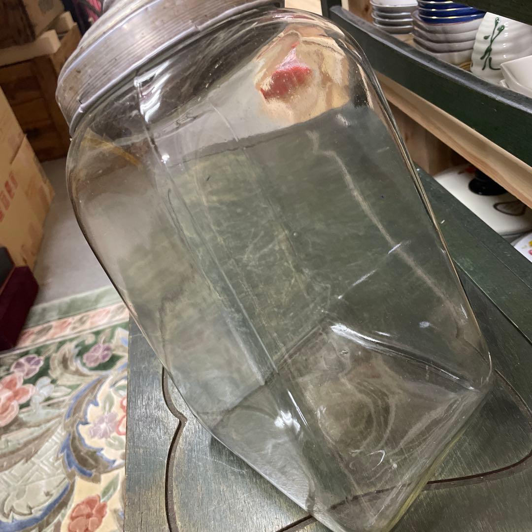 昭和古ガラス瓶　駄菓子屋さんのお菓子入れ　昭和レトロガラス容器