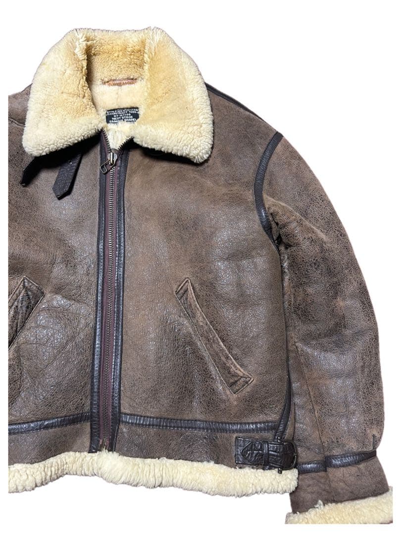 B-3 ムートンジャケット シープスキン ボアブルゾン L フライトジャケット