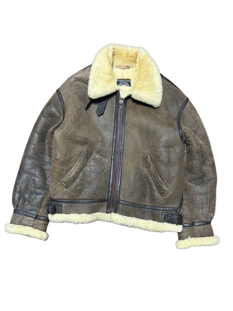 B-3 ムートンジャケット シープスキン ボアブルゾン L フライトジャケット