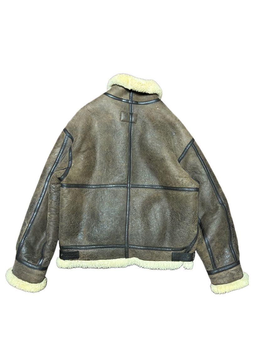 B-3 ムートンジャケット シープスキン ボアブルゾン L フライトジャケット