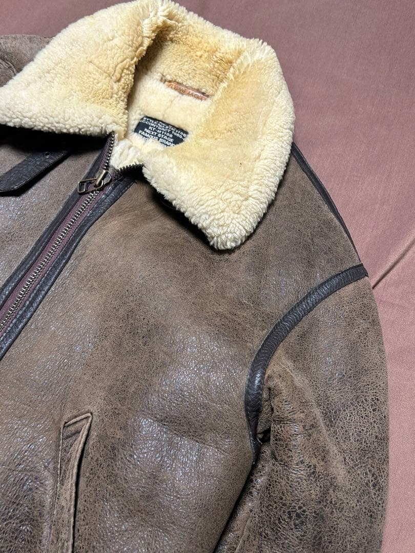 B-3 ムートンジャケット シープスキン ボアブルゾン L フライトジャケット