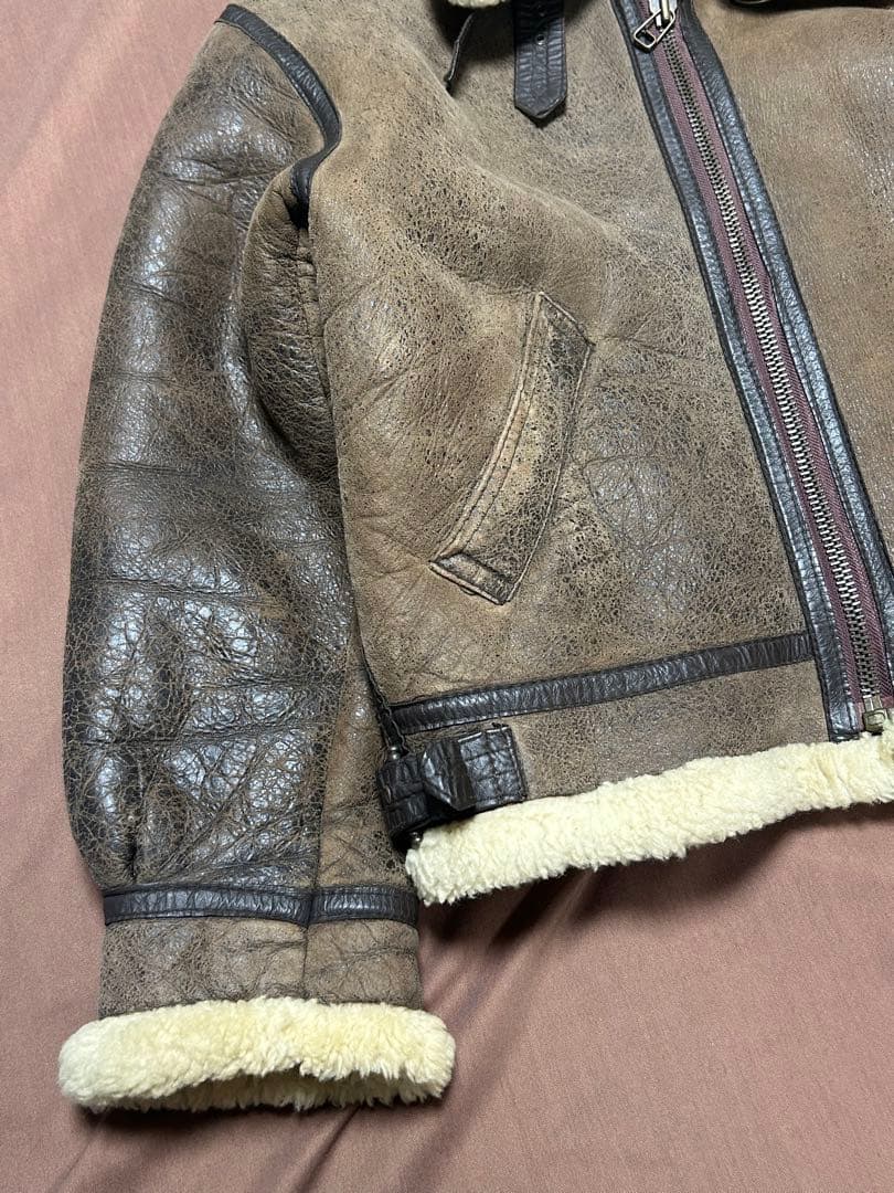 B-3 ムートンジャケット シープスキン ボアブルゾン L フライトジャケット