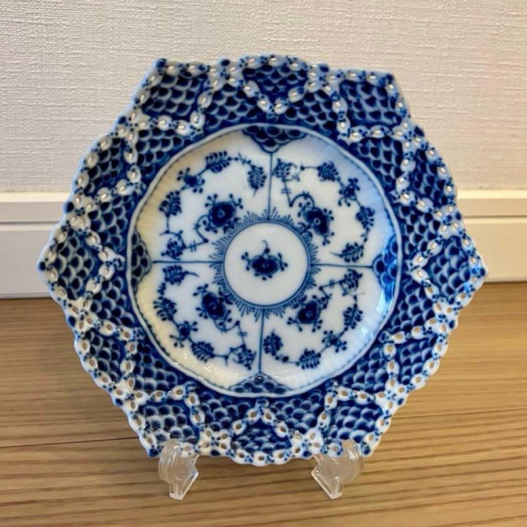 ロイヤルコペンハーゲン ブルーフルーテッド ダブルレース プレート