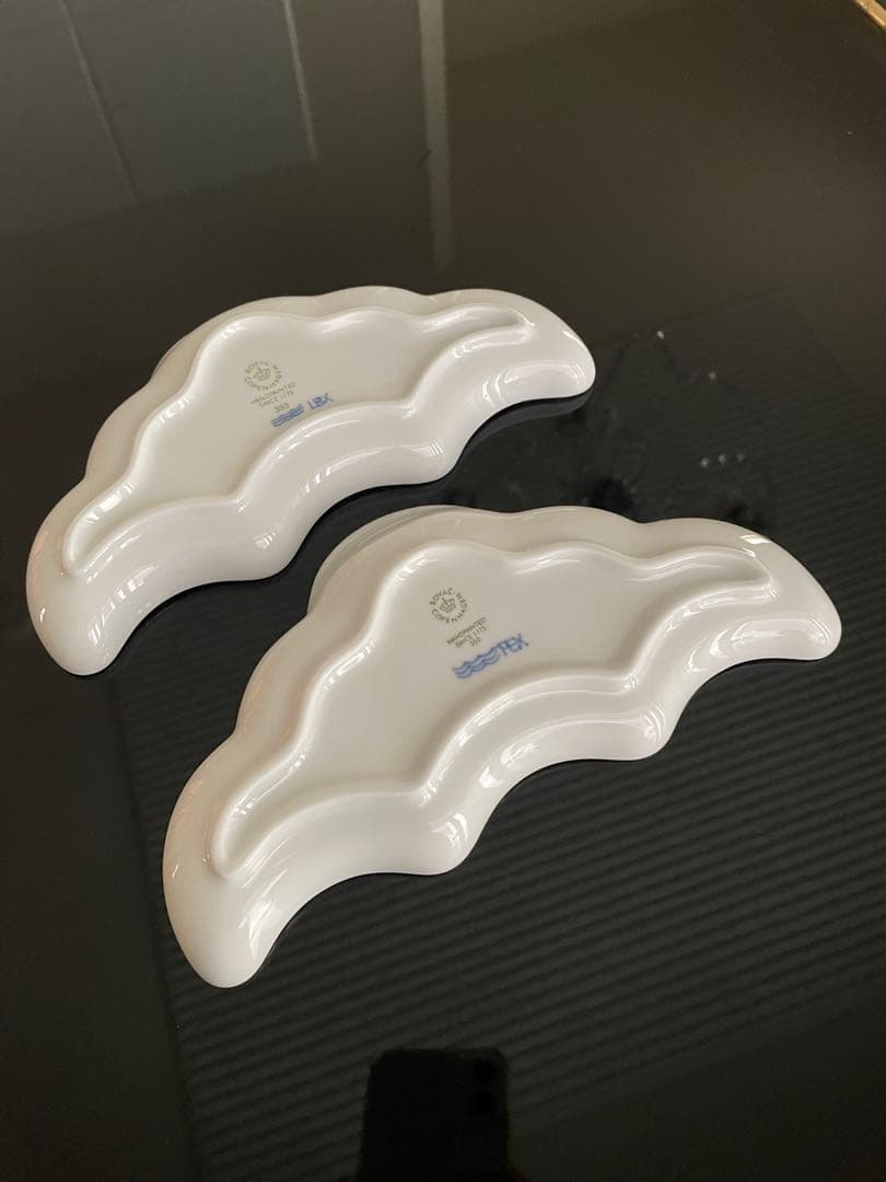 【未使用美品】ロイヤルコペンハーゲン ブルーパルメッテ クレセントディッシュ2枚