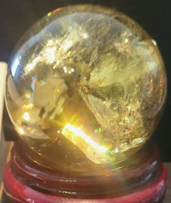 天然！非加熱！虹入りブラジル産　レムリアンシード スフィア　レア大玉約 70mm