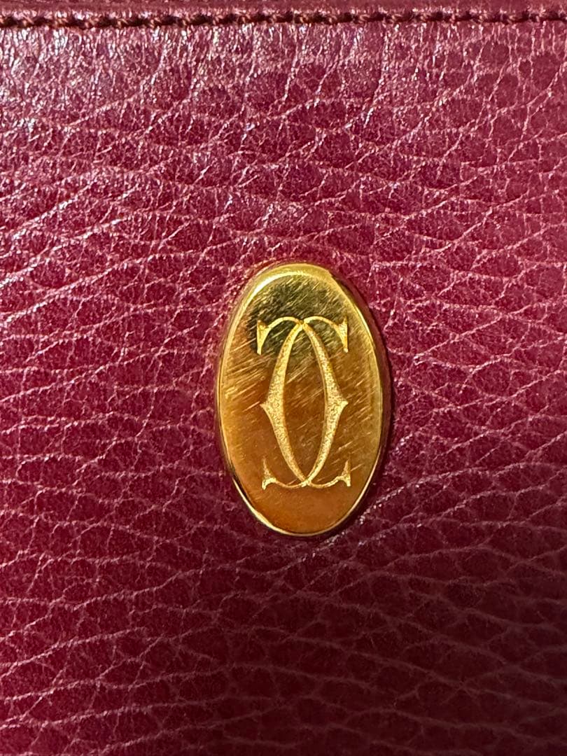 【新品未使用】【ヴィンテージ】カルティエ チェーンポーチ マストライン　ボルドー