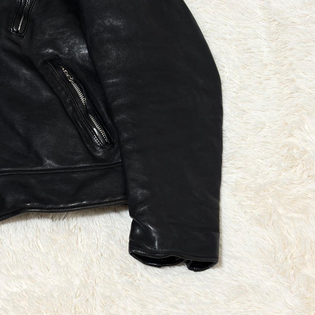 美品✨Schott ダブルブレスト ライダースジャケット ラムレザー