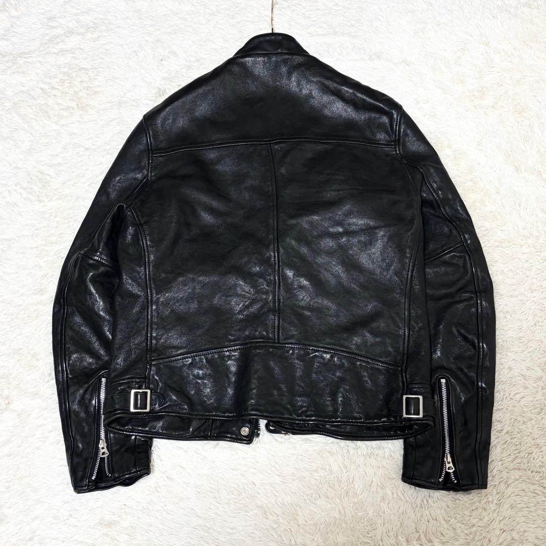 美品✨Schott ダブルブレスト ライダースジャケット ラムレザー