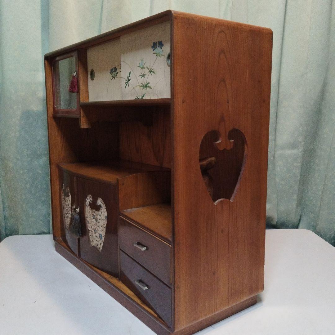 100年前　茶箪笥　飾り棚　サイドボード　桐家具　手作り　大正　昭和　民芸家具