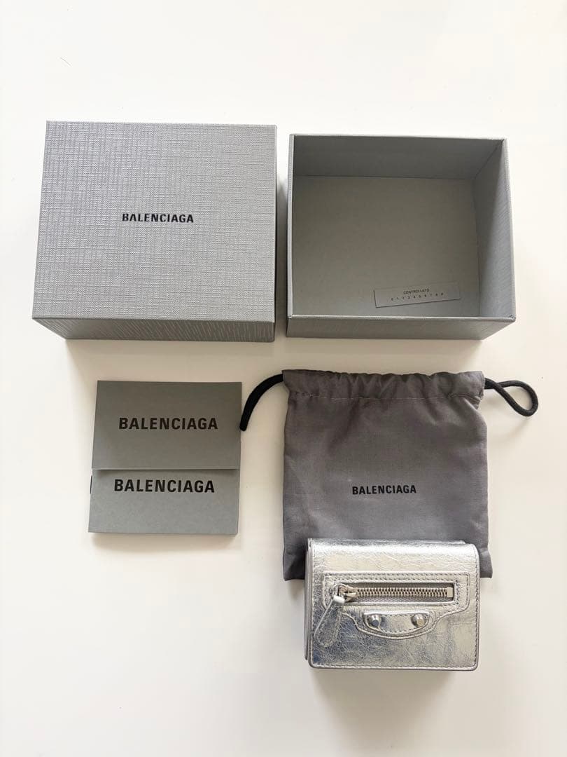 BALENCIAGA Le City ミニ ウォレット シルバー