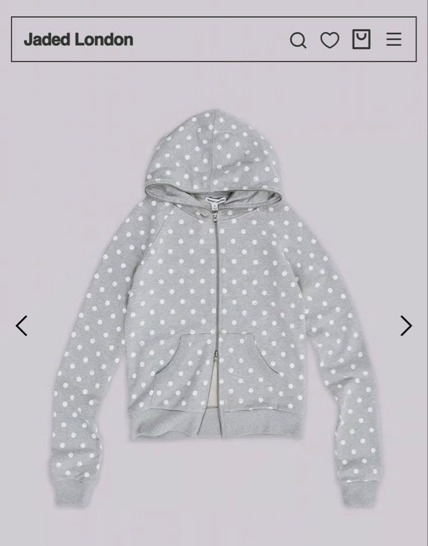 トップス Jaded London Grey Polkadot Hoodie