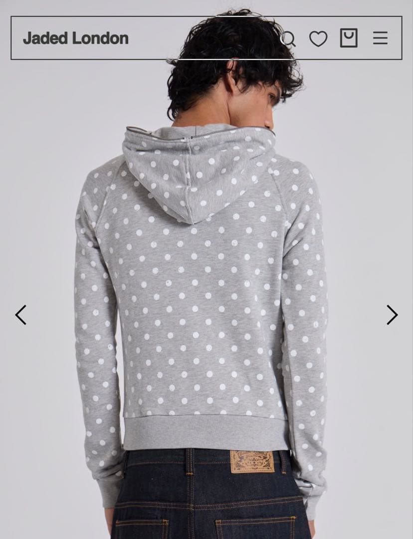 トップス Jaded London Grey Polkadot Hoodie