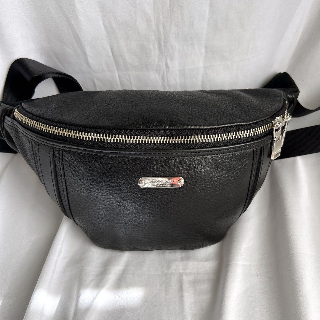 【極美品】マスターピース GENTLE ジェントル ウエストバッグ レザー 黒
