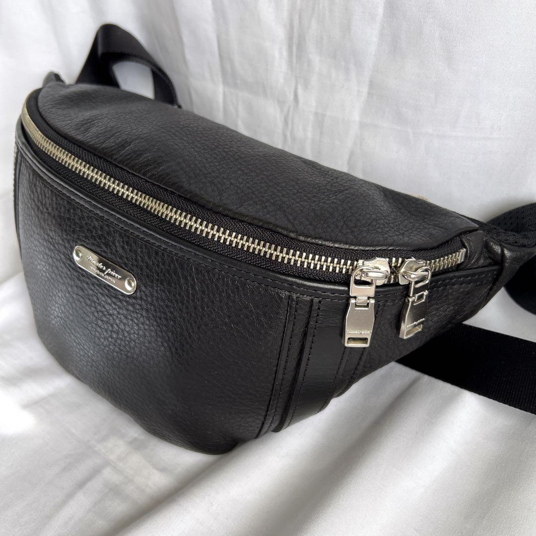 【極美品】マスターピース GENTLE ジェントル ウエストバッグ レザー 黒