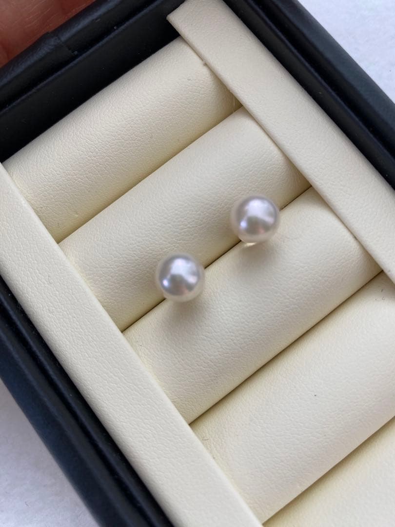 K18YG アコヤパールピアス　本真珠