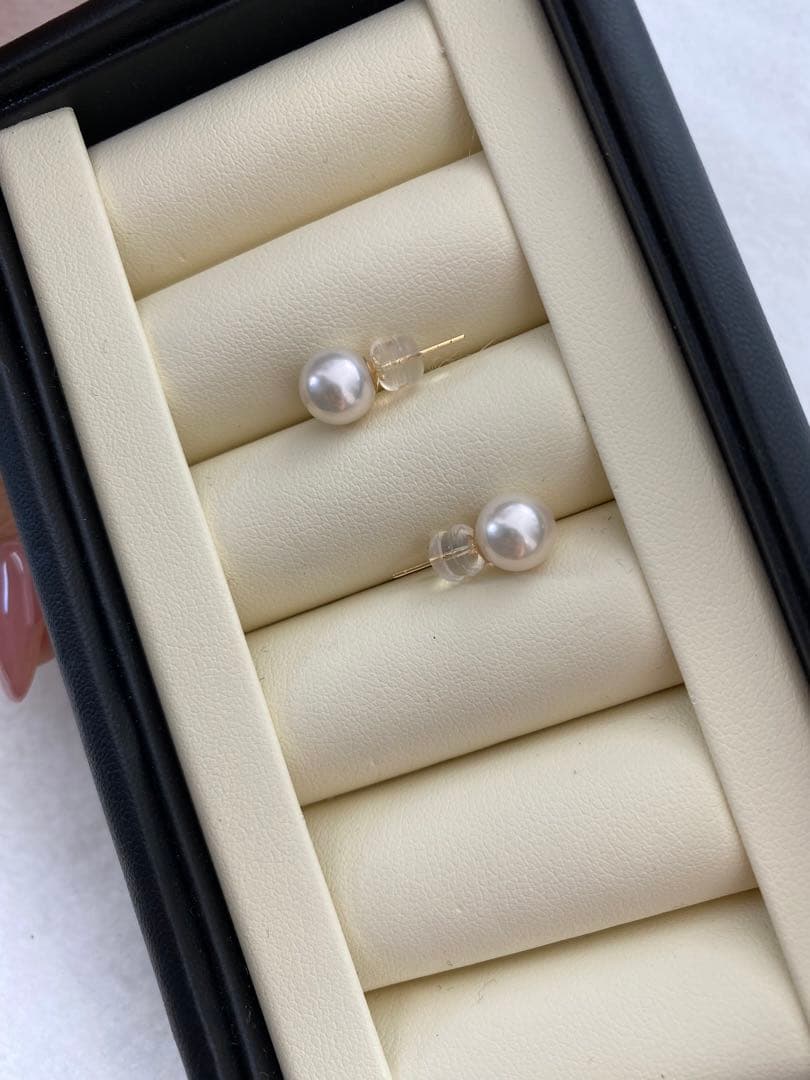 K18YG アコヤパールピアス　本真珠