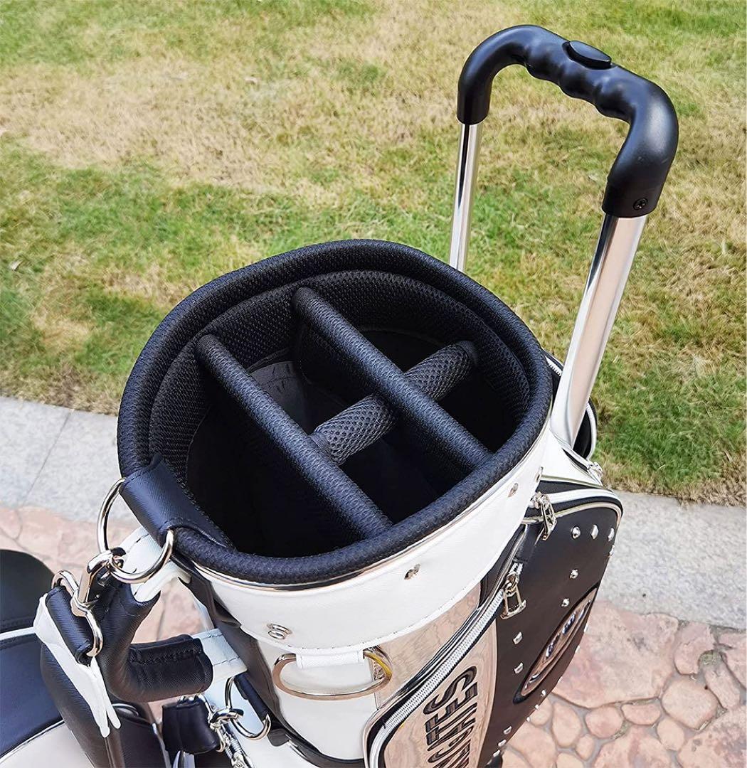 コ*ー様 PEARLY GATES キャディバッグ シルバー/ホワイト ゴルフバ