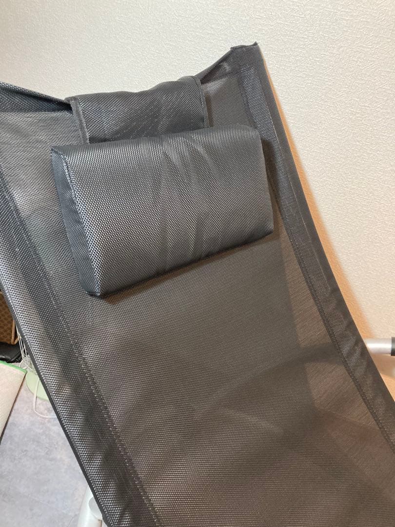 黒 メッシュ リング ロッキングチェア ヘッドレスト付 折り畳み 浮遊椅子