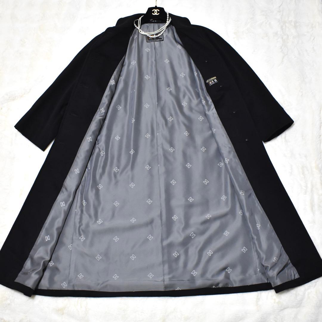 極美品✨DAKS カシミヤ100% ロングコート　ロング丈　内側総柄　定価15万