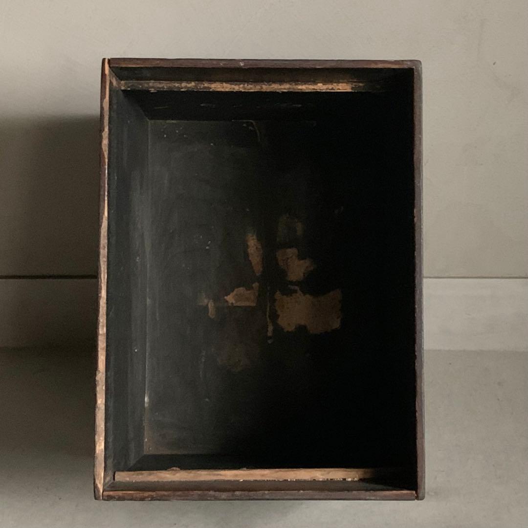 日本の古道具 古い 木箱 塗りの箱 古道具 アンティーク オブジェ