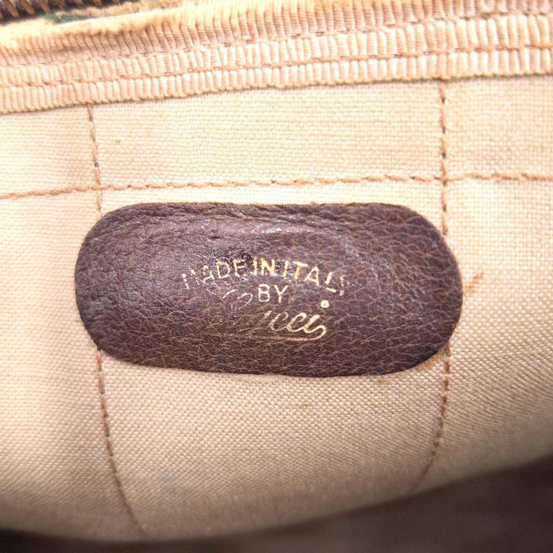 OLD GUCCI ミニボストン ハンドバッグ GG柄 シェリーライン　0138