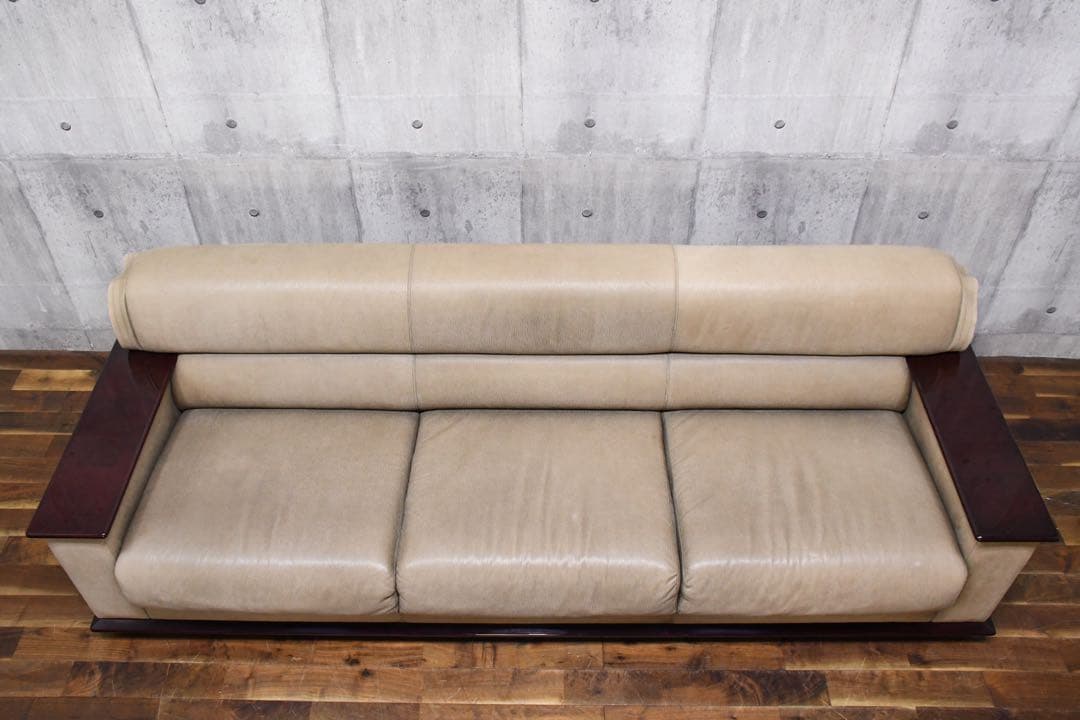 EAC65 北谷家具 KIT FURNITURE 仔山羊革張り 応接4点セット