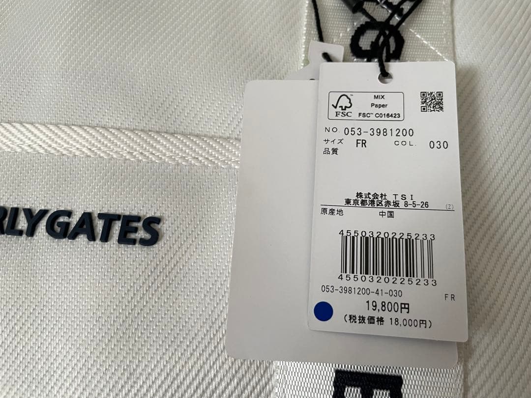 PEARLY GATES ホワイトトートバッグ