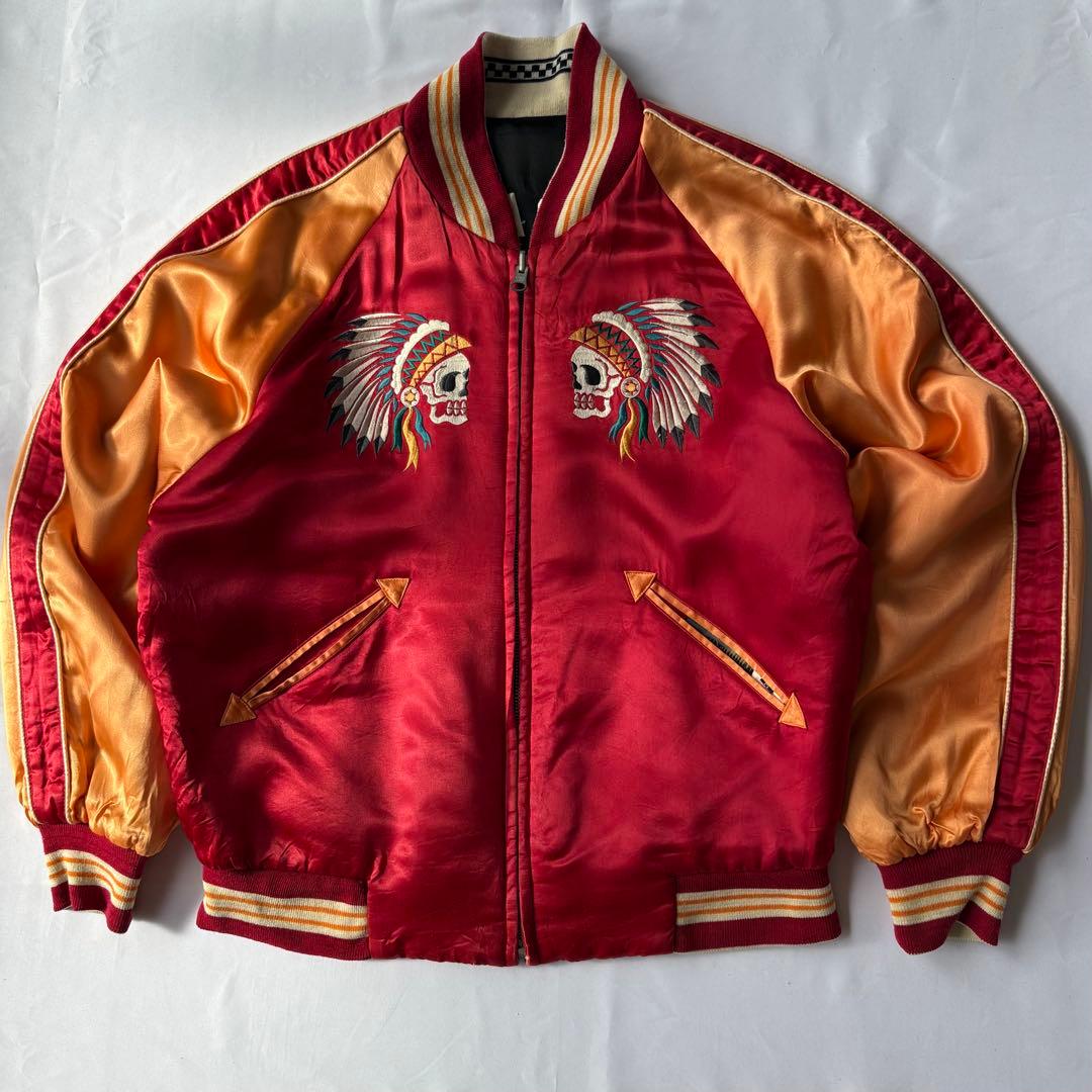 【当時物】PINK DRAGON クリームソーダ イーグル スカル スカジャン