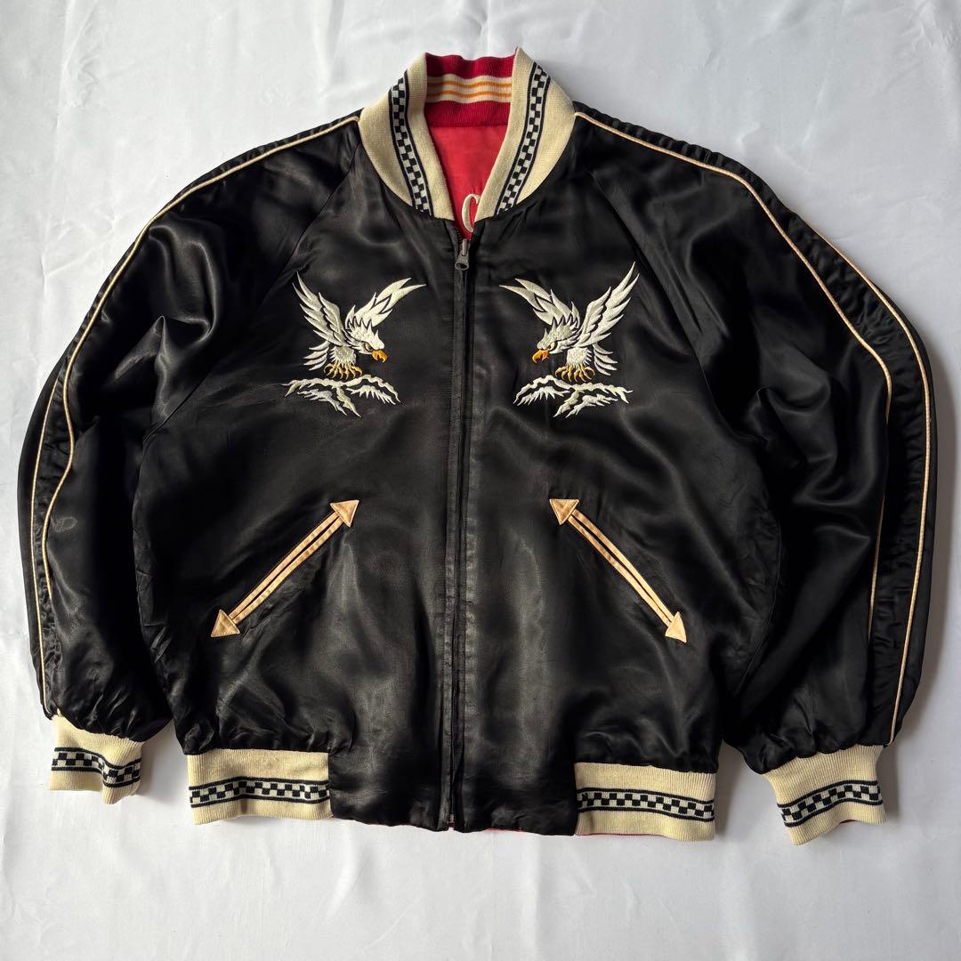 【当時物】PINK DRAGON クリームソーダ イーグル スカル スカジャン