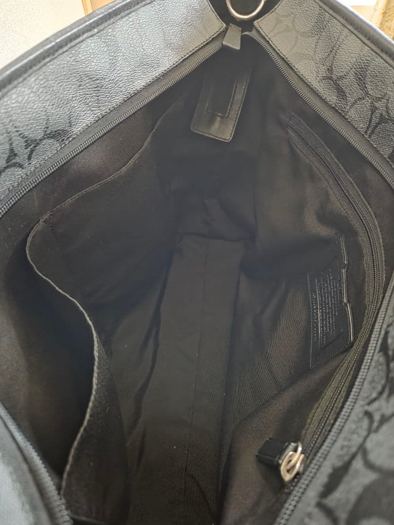 【極美品】COACH トートバッグ シグネチャー ブラック 2WAY 大容量