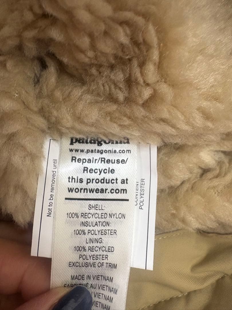patagonia フリースライニング マウンテンパーカー S ベージュ