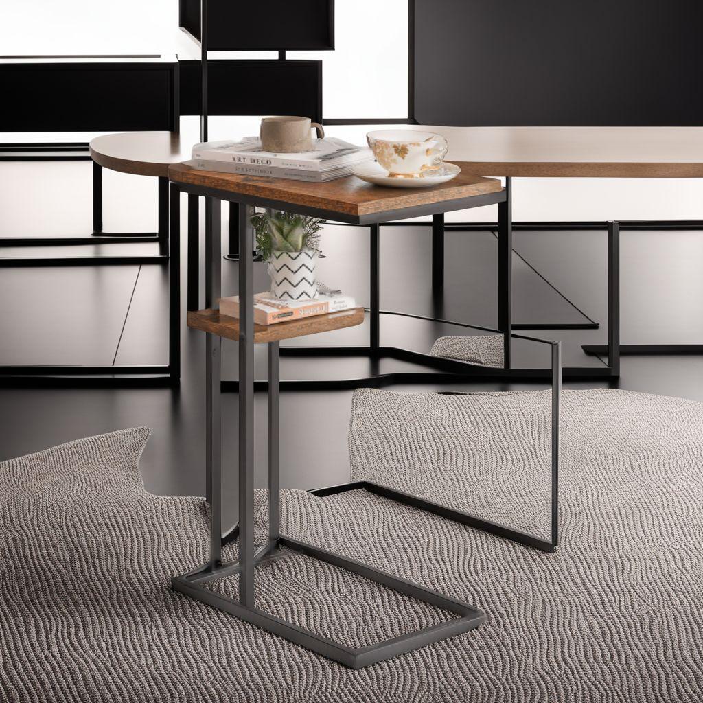 実用的　多機能　サイドテーブル　収納たくさん　コの字型