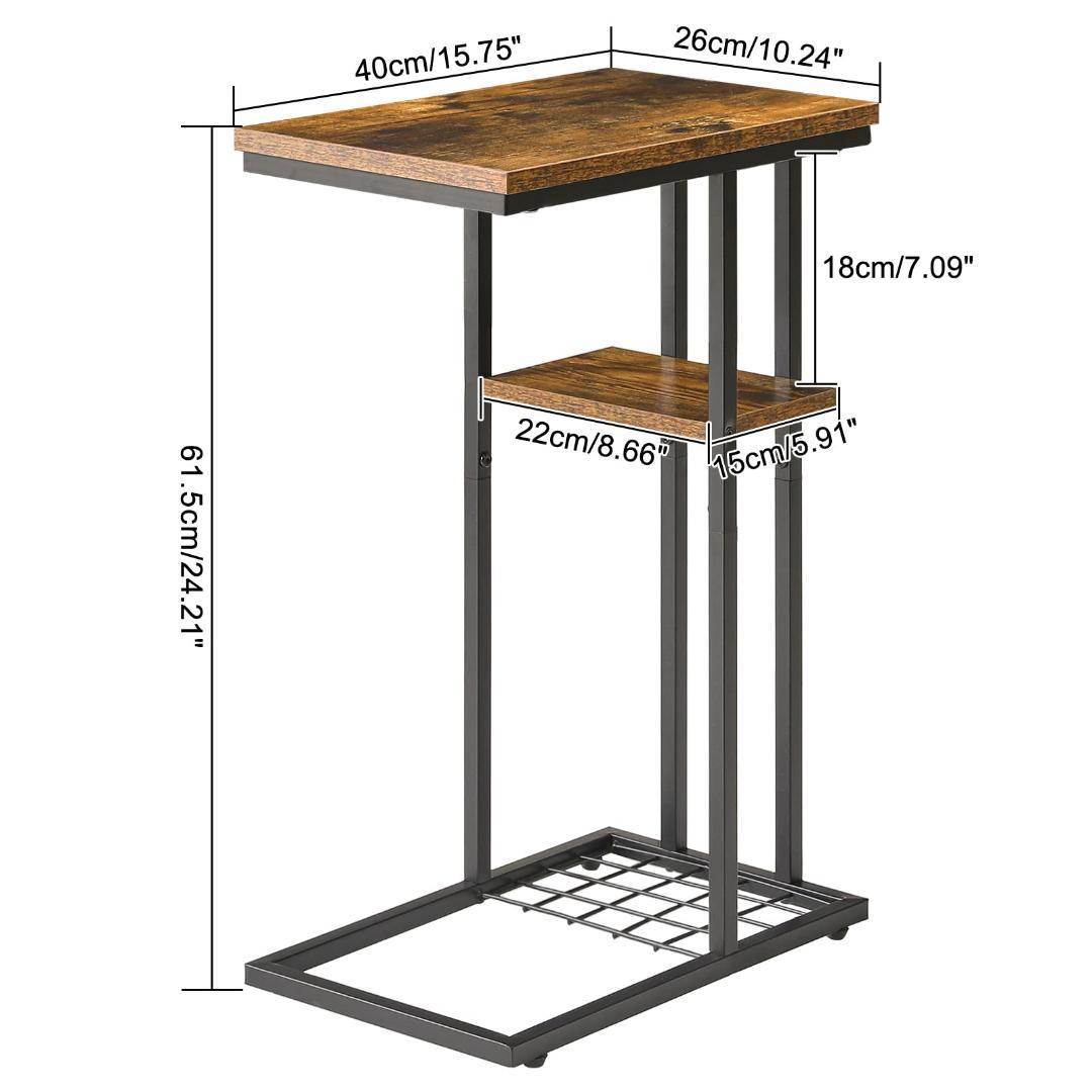 実用的　多機能　サイドテーブル　収納たくさん　コの字型
