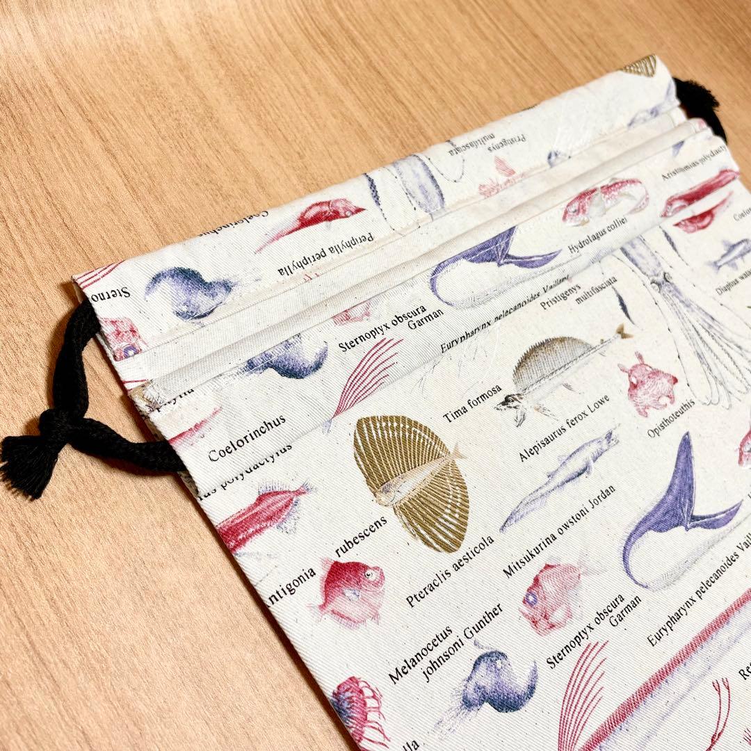 【eat】深海魚(生成り)×黒　入園入学グッズ７点