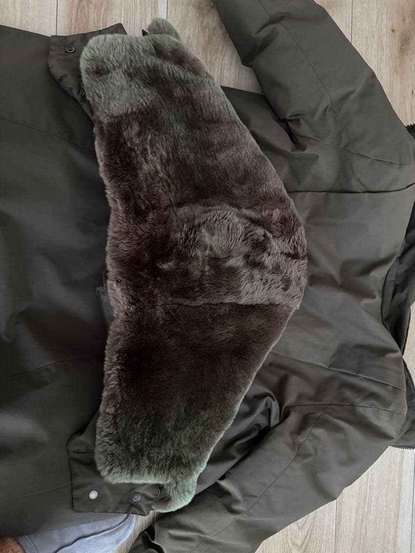 ウールリッチ　ボウブリッジ　ダウンコート　カーキ　ファー　Sサイズ