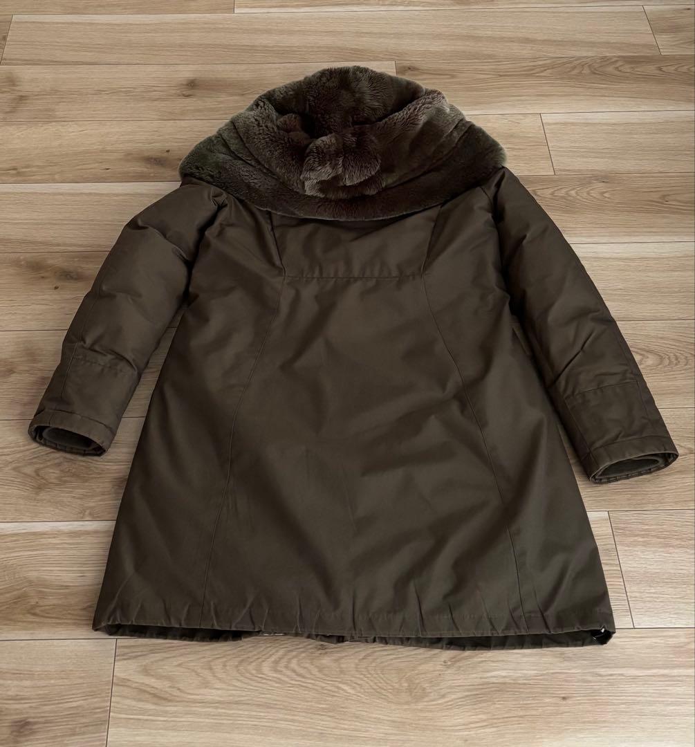 ウールリッチ　ボウブリッジ　ダウンコート　カーキ　ファー　Sサイズ