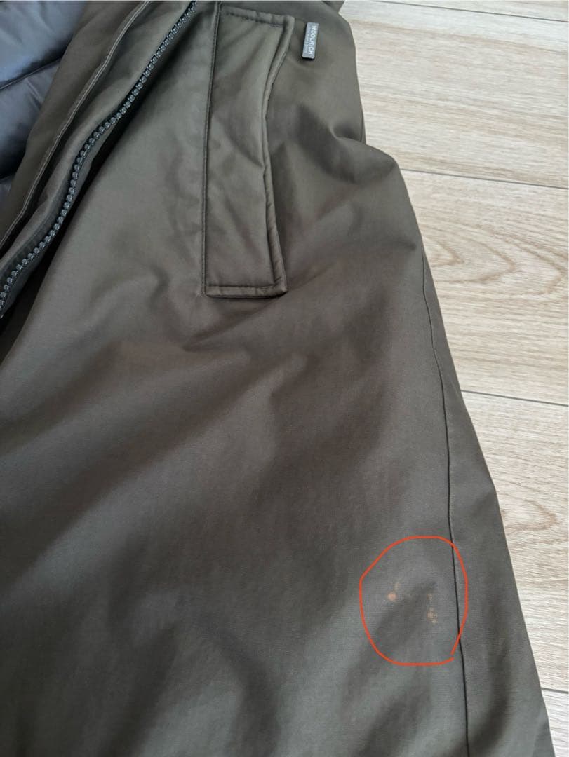 ウールリッチ　ボウブリッジ　ダウンコート　カーキ　ファー　Sサイズ