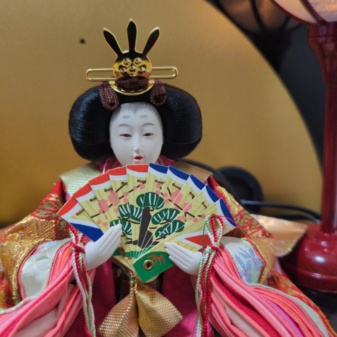 雛人形 ガラスケース入り　ライト付き　オルゴール付き