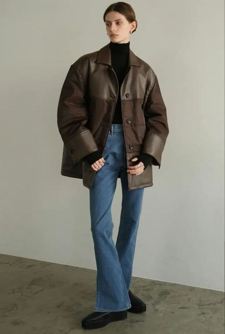 ジャケット・アウター LEATHER SWITCHING OVER JACKET