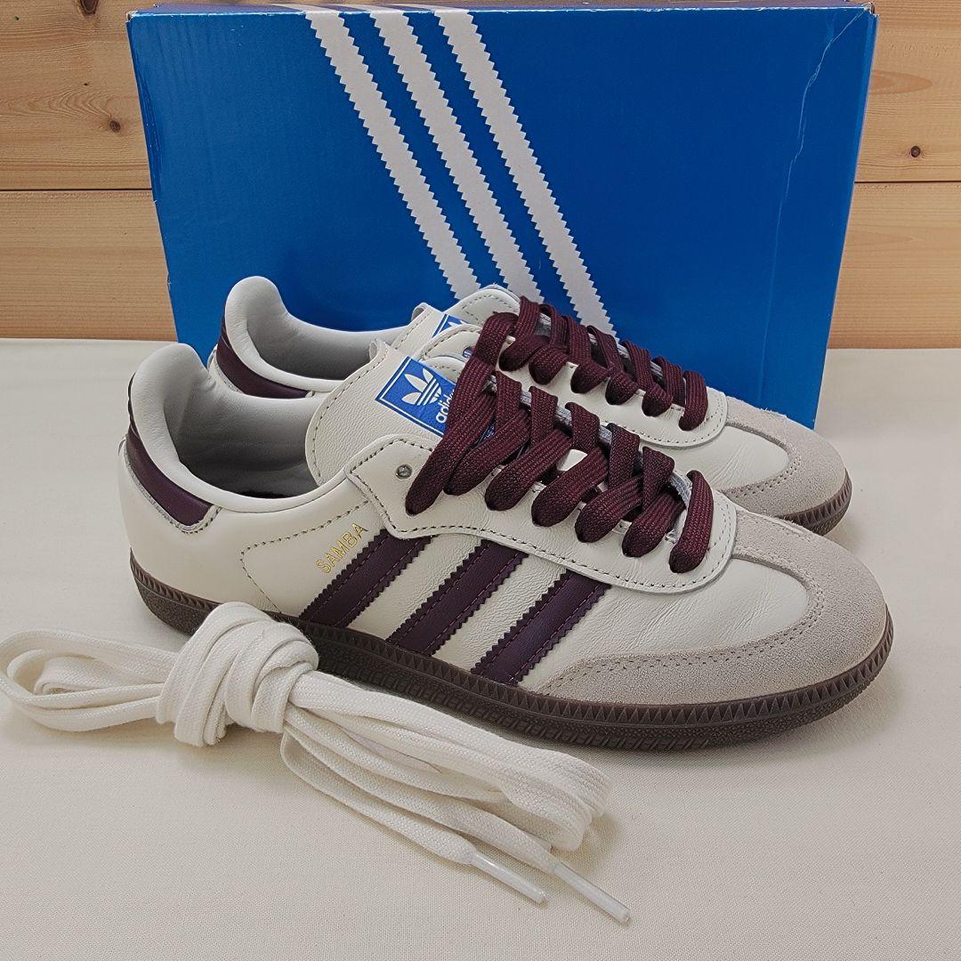 アディダス サンバ OG エミ別注 オフホワイト/マルーン 22cm