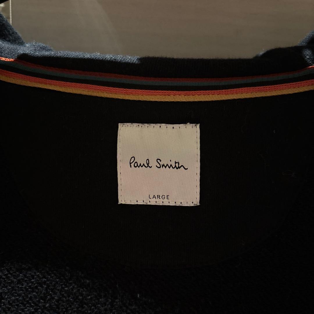 Paul Smith フルジップパーカー マルチストライプ　L 黒　ブラック