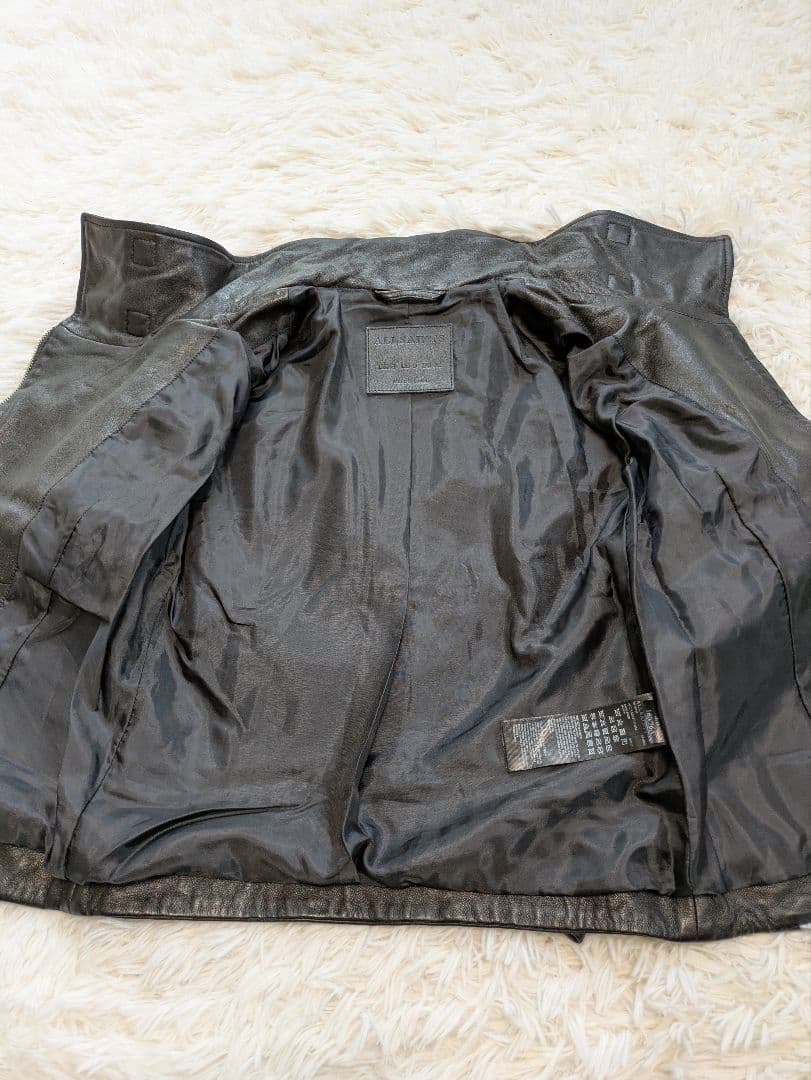 オールセインツ　ダブルライダースジャケット　羊革　本革　サイズ4