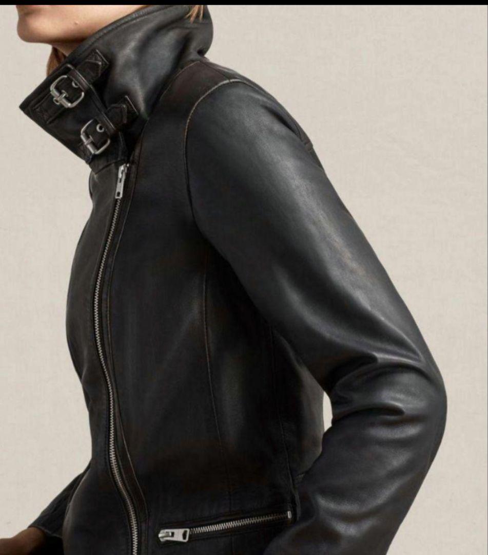 オールセインツ　ダブルライダースジャケット　羊革　本革　サイズ4