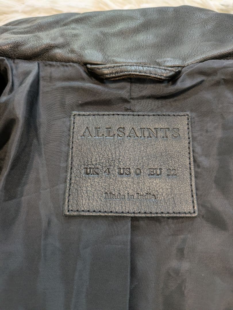 オールセインツ　ダブルライダースジャケット　羊革　本革　サイズ4
