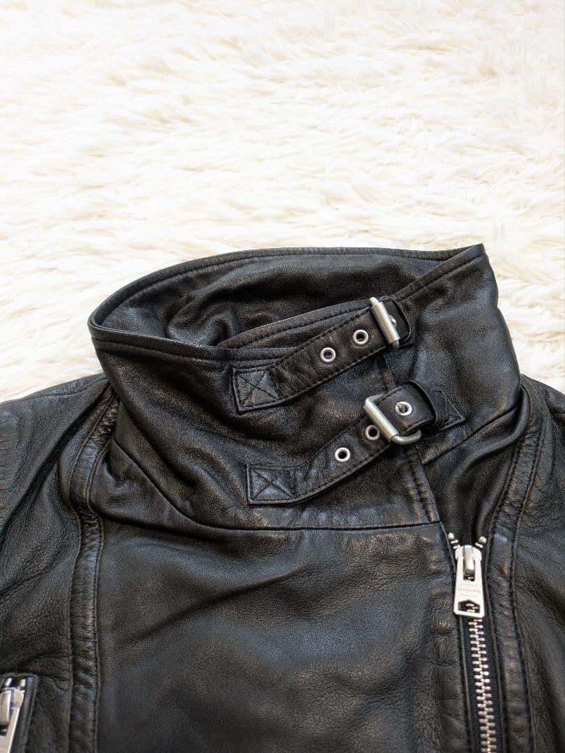 オールセインツ　ダブルライダースジャケット　羊革　本革　サイズ4