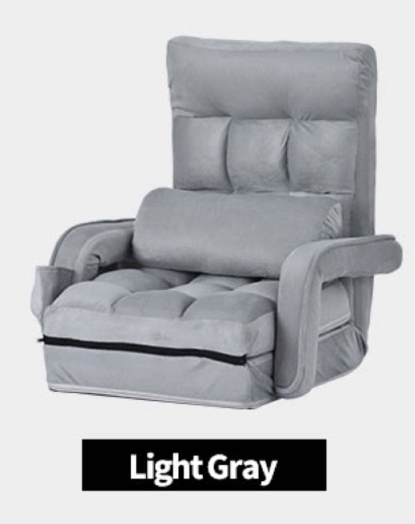 座椅子　リクライニングチェア　1人掛け　多機能　ファブリック生地　グレー